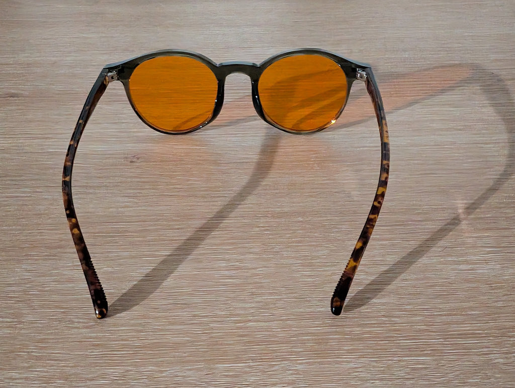 Seluna amber glasses, back view