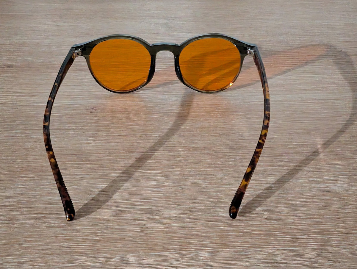 Seluna amber glasses, back view