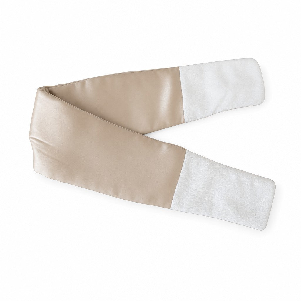 Seluna silk sleep mask showing the soft padded band and nose notch